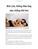 Khi yêu, thằng đàn ông nào chẳng đòi hỏi