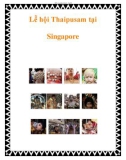 Lễ hội Thaipusam tại Singapore