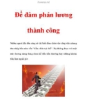 Để đàm phán lương thành công