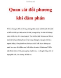 Quan sát đối phương khi đàm phán