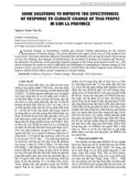 Một số giải pháp nhằm nâng cao hiệu quả ứng phó với biến đổi khí hậu của người thái ở tỉnh Sơn La