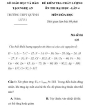 ĐỀ KIỂM TRA CHẤT LƯỢNG ÔN THI ĐẠI HỌC –LẦN 4 MÔN HÓA HỌC SỞ GIÁO DỤC VÀ ĐÀO TẠO NGHỆ AN TRƯỜNG THPT QUỲNH LƯU 1