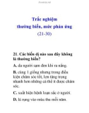 Trắc nghiệm thường biến, mức phản ứng (21-30)