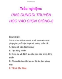 Trắc nghiệm: ỨNG DỤNG DI TRUYỀN HỌC VÀO CHỌN GIỐNG-2