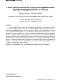 Sự tham gia của người dân vào quá trình thực thi chính sách công của chính quyền địa phương ở Việt Nam