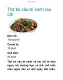 Thịt bò xào bí xanh rau cải