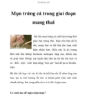 Mụn trứng cá trong giai đoạn mang thai