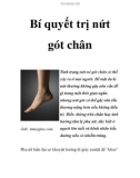 Bí quyết trị nứt gót chân