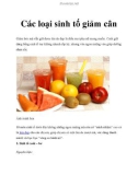 Các loại sinh tố giảm cân