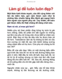 Làm gì để luôn luôn đẹp