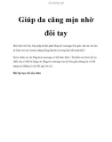 Giúp da căng mịn nhờ đôi tay