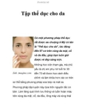 Tập thể dục cho da