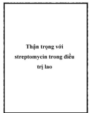 Thận trọng với streptomycin trong điều trị lao