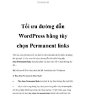 Tối ưu đường dẫn WordPress bằng tùy chọn Permanent links