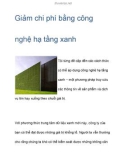 Giảm chi phí bằng phương thức hạ tầng xanh