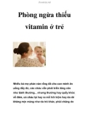 Phòng ngừa thiếu vitamin ở trẻ