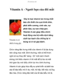 Vitamin A - Người bạn của đôi mắt