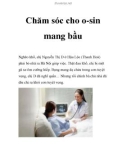 Chăm sóc cho o-sin mang bầu