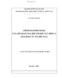 Luận văn Thạc sĩ Quốc tế học: Chính sách đối ngoại của Liên Bang Nga đối với khu vực Đông Á (giai đoạn từ 1991 đến nay)