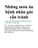 Những món ăn bệnh nhân gút cần tránh