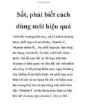 Sắt, phải biết cách dùng mới hiệu quả