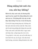 Dùng miệng hút mũi cho con, nên hay không?