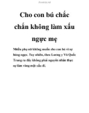 Cho con bú chắc chắn không làm xấu ngực mẹ