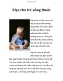 Mẹo cho trẻ uống thuốc