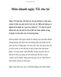 Món nhanh ngày Tết cho bé