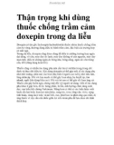 Thận trọng khi dùng thuốc chống trầm cảm doxepin trong da liễu