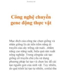 Công nghệ chuyển gene động thực vật