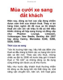 Mùa cưới xe sang đắt khách