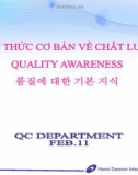 NHẬN THỨC CƠ BẢN VỀ CHẤT LƯỢNG