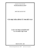 Luận văn Thạc sĩ Khoa học: Văn hoạc Hòa Bình từ 1986 đến nay