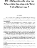 Đề tài: Một số biện pháp nhằm nâng cao hiệu quả tiêu thụ hàng hoá ở Công ty Thiết bị Giáo dục I