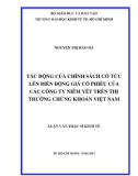 Luận văn Thạc sĩ Kinh tế: Tác động của chính sách cổ tức lên biến động giá cổ phiếu của các công ty niêm yết trên thị trường chứng khoán Việt Nam