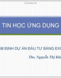 Bài giảng Tin học ứng dụng: Chương 3 - ThS. Nguyễn Thị Khiêm Hòa