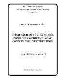 Luận văn Thạc sĩ Kinh tế: Chính sách cổ tức và sự biến động giá cổ phiếu của các công ty niêm yết trên HOSE