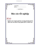 Luận văn: Nghiên cứu về ngôn ngữ được sử dụng khi đáp lại lời phàn nàn của khách trong ngành dịch vụ khách sạn