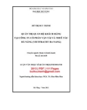 Luận văn Thạc sĩ Quản trị kinh doanh: Quản trị quan hệ khách hàng tại Công ty cổ phần Vận tải và thuê tàu Đà Nẵng (Vietfracht Đà Nẵng)