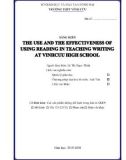 Sáng kiến kinh nghiệm THPT: The use and the effectiveness of using reading in teaching writing at Vinh Cuu high school