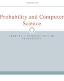 LECTURE 1: INTRODUCTION TO PROBABILITY