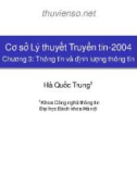 Chương 3: Thông tin và định lượng thông tin