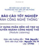 Xây dựng phần mềm hỗ trợ học Tiếng Anh chuyên ngành CNTT