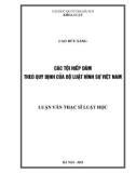 Luận văn Thạc sĩ Luật học: Các tội hiếp dâm theo quy định của Bộ luật hình sự Việt Nam