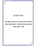 LUẬN VĂN: Tác động của đầu tư trực tiếp nước ngoài tới phát triển kinh tế - xã hội trên địa bàn tỉnh Thừa Thiên - Huế