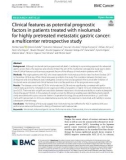 Clinical features as potential prognostic factors in patients treated with nivolumab for highly pretreated metastatic gastric cancer: A multicenter retrospective study