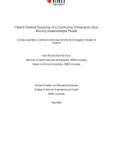 Master's thesis of Science: Patient-centred outcomes of a community chiropractic clinic serving disadvantaged people