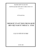 Luận án Tiến sĩ Văn học: Thơ đi sứ của sứ thần Trung Quốc đến Việt Nam từ thế kỷ X - XVII