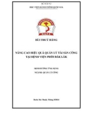 Đề án tốt nghiệp Quản lý công: Nâng cao hiệu quả quản lý tài sản công tại Bệnh viện Phổi Đắk Lắk